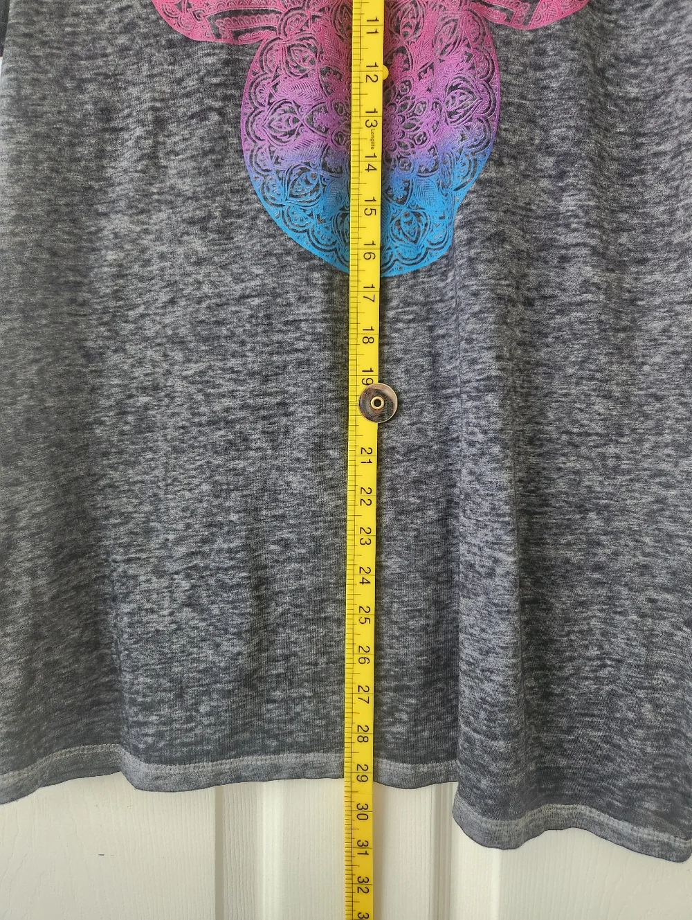 Disney Mickey Mouse Gradient Mandala Tee - Charcoal Gray - Women's XL - Picture 5 of 6